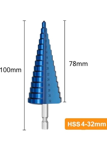 4-32MM Xcan Adım Koni Matkap Ucu 3-12/13 4-12/20/22/32MM Delik Kesici Ahşap Metal Delme Aracı Adım Matkap Ucu (Yurt Dışından)