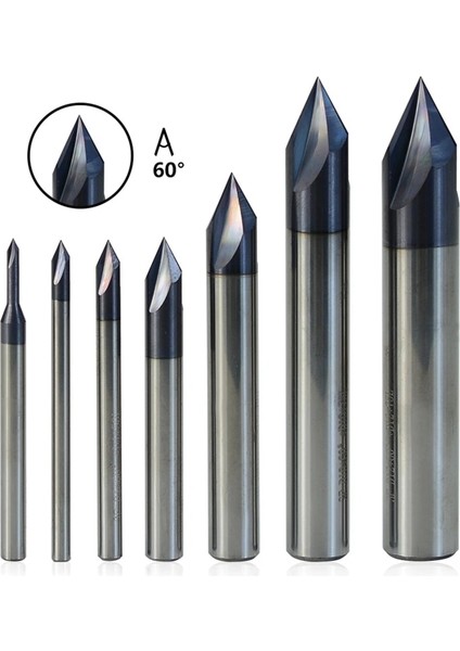 12MM 7 Boyutları Pah Freze Kesici 3 Flütlü 3/2/4/6/8/10/12MM 60° Cnc Yönlendirici Bit Tungsten Karbür Pah Uçlu Freze (Yurt Dışından)