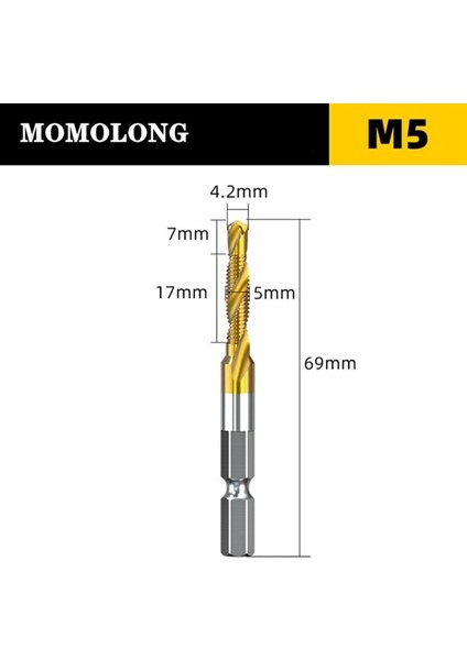 M5 M3 M4 M5 M6 M8 M10 Dokunun Matkap Uçları 1/4 Hex Shank Makinesi El Musluklar Titanyum Kaplamalı Hss Delme Dokunun Uçları Konu Vida Araçları (Yurt Dışından)