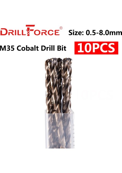5.9mm 10 Adet 0.5mm-8.0mm M35 Hss-Co Kobalt Matkap Uçları Hss Büküm Matkap Ucu Paslanmaz Çelik (0.5/1.5/2/2.5/3/4/4.5/5/5.5/6/6.5/7/8mm) (Yurt Dışından)
