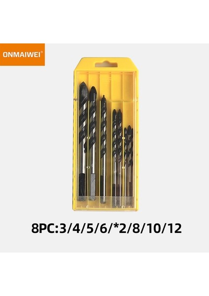 8 Adet 3-12MM Dişli Üçgen Tungsten Çelik Duvar Karosu Beton Delme Ucu Ev Mermer Derebeyi Elmas El Elektrikli Matkap (Yurt Dışından)