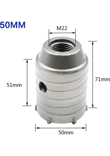 50MM Sds Plus Duvar Delik Testere Matkap Ucu Beton Delik Testere Yuvarlak Şaft 30-160MM Delik Kesici Beton Çimento Taş Aracı (Yurt Dışından)