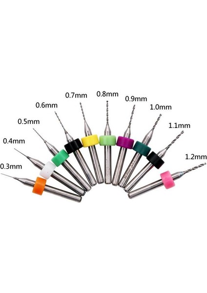 0.1 Ila 1.0mm 10 Adet/grup 3.175 Shank Karbür Pcb Gravür Matkap Uçları Baskı Devre Mini Cnc Delme Ucu Seti Gravür Freze 1mm 2mm (Yurt Dışından)