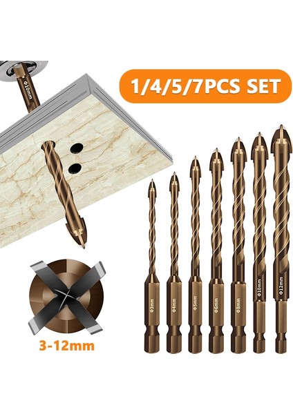 6-6-8-10-12MM Altıgen 3-12MM Çapraz Altıgen Kiremit Cam Seramik Ahşap Beton Matkap Uçları Seti Alaşım Üçgen Büküm Matkap Uçları Delik Açıcı Metal Delme (Yurt Dışından) fırsatları