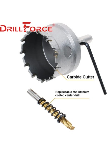24MM Drillforce 12-200MM Tct Delik Testere Matkap Uçları Alaşım Karbür Kobalt Çelik Kesici Paslanmaz Çelik Levha Demir Metal Kesme Kiti (Yurt Dışından) modelleri