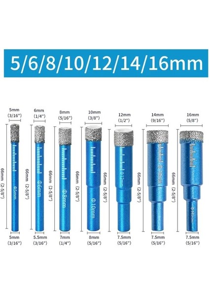 7 Adet 5-16MM Yüksek Kaliteli 1 Adet 5-16MM Yuvarlak Şaft Lehimli Seramik Mermer Granit Vitrifiye Fayans Delik Açıcı Elmas Kuru Matkap Ucu Delik Testere Kesici (Yurt Dışından)