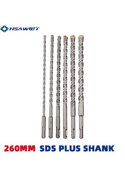 25MM, Yuvarlak 260MM 260MM Duvarcılık Matkap Ucu Sds Artı Elektrikli Çekiç Için Şaft Tungsten Karbür Çapraz Uç 6mm |8mm |10MM |12MM |14MM |16 mm (Yurt Dışından)