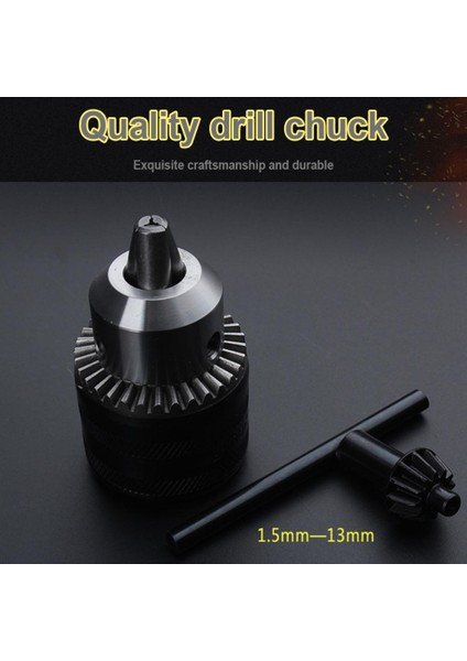 1.5-10MM Matkap Chuck 3/8-24UNF Döner Çekiç Tornavida Darbeli Anahtar Sürücü Adaptörü Anahtarlı (Yurt Dışından)