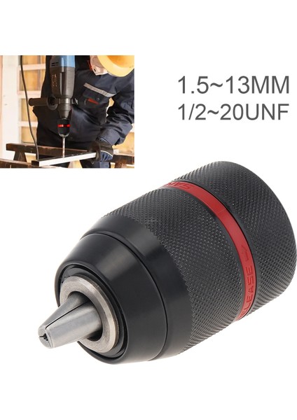 1/2-20UNF 1.5-13MM Anahtarsız Metal Matkap Chuck Kendinden Kilitlemeli Matkap Ucu Tutucu Elektrikli El Matkap Chuck (Yurt Dışından)