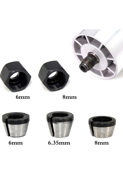 5 Adet/takım 6mm 6.35MM 8mm Collet Chuck Adaptörü Gravür Kırpma Makinesi Aynaları Düzeltici Elektrikli Yönlendirici Bit Pensetler (Yurt Dışından) fiyatları