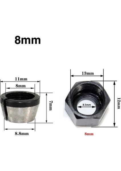 5 Adet/takım 6mm 6.35MM 8mm Collet Chuck Adaptörü Gravür Kırpma Makinesi Aynaları Düzeltici Elektrikli Yönlendirici Bit Pensetler (Yurt Dışından) fırsatları