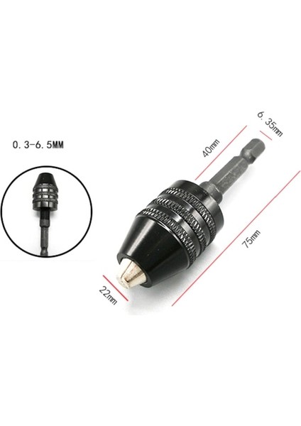 0.3-6.5mm 0.3-3.6mm Anahtarsız Matkap Chuck Elektrikli Matkap Uçları Adaptörü Motor Mili Mini Chuck 1/4 "hex Shank Hızlı Değişim Adaptörü Dönüştürücü (Yurt Dışından)