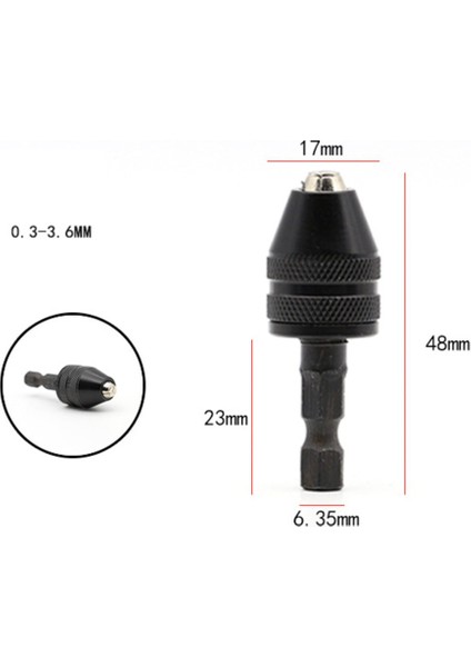 0.3-6.5mm 0.3-3.6mm Anahtarsız Matkap Chuck Elektrikli Matkap Uçları Adaptörü Motor Mili Mini Chuck 1/4 "hex Shank Hızlı Değişim Adaptörü Dönüştürücü (Yurt Dışından)