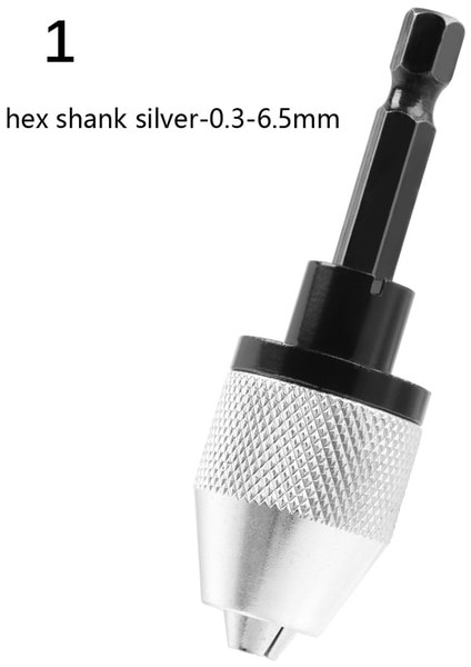 Stil 1 1/4 "hex Shank 0.3mm-8mm Anahtarsız Matkap Chuck Hızlı Değişim Adaptörü Dönüştürücü Elektrikli Alet Pil Paketi Darbeli Matkap Uçları Güç Aracı (Yurt Dışından)