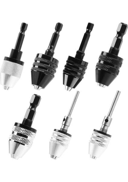 Stil 1 1/4 "hex Shank 0.3mm-8mm Anahtarsız Matkap Chuck Hızlı Değişim Adaptörü Dönüştürücü Elektrikli Alet Pil Paketi Darbeli Matkap Uçları Güç Aracı (Yurt Dışından) modelleri