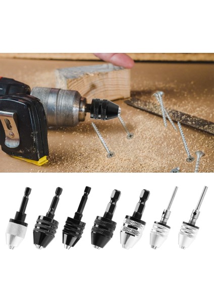 Stil 1 1/4 "hex Shank 0.3mm-8mm Anahtarsız Matkap Chuck Hızlı Değişim Adaptörü Dönüştürücü Elektrikli Alet Pil Paketi Darbeli Matkap Uçları Güç Aracı (Yurt Dışından) indirimleri