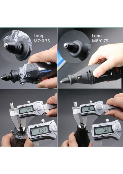 Uzun Kuyruk M7X0.75MM 4 Boyutları Çoklu Matkap Chuck Anahtarsız Evrensel Mini Matkap Ucu Aynalar Adaptörü Dönüştürücü Dönüştürücü Kablolu Döner Gravür Aksesuarları (Yurt Dışından)
