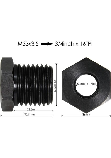 M33X3.5 Ila 0.75INX16 Ahşap Torna Ayna Adaptörü M33X3.5/M18X2.5/1-8TPI/ 3/4''X16 Vida Konu Mili Adaptörü Ahşap Torna Araçları Torna Chuck (Yurt Dışından)