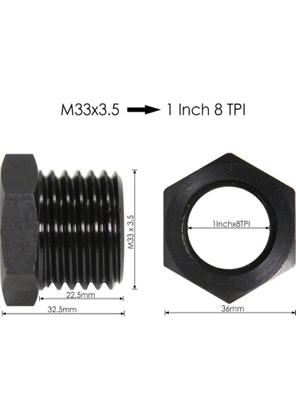 M33X3.5 Ila 0.75INX16 Ahşap Torna Ayna Adaptörü M33X3.5/M18X2.5/1-8TPI/ 3/4''X16 Vida Konu Mili Adaptörü Ahşap Torna Araçları Torna Chuck (Yurt Dışından)