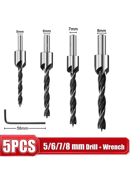 5 Adet Set 2 3-10MM Hss Havşa Matkap Ucu Seti Rayba Ağaç Işleme Pah Delme Matkap L-Anahtarı Havşa Delik Kesici Vida Delik Matkap (Yurt Dışından)