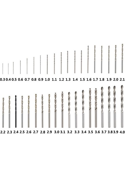 10 Adet 2.2mm 10 Adet 0.3-4.0mm Hss Büküm Matkap Ucu Seti Dremel Döner Aracı Düz Şaft Mini Matkap Ucu Seti El Aletleri (Yurt Dışından)