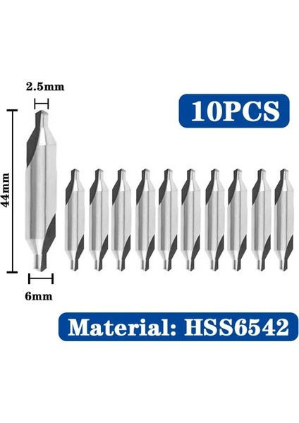 A2.5 (6MM)6542 Hss Merkez Matkap 6 Adet 1.0-5.0mm Merkez Matkap Ucu Seti Matkap Deliği Merkezleme Matkap Kesici Matkap Ucu Seti M35 6542 Centerinfordrilling (Yurt Dışından)