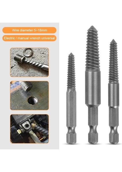 Set 2 5 Adet Altıgen Vida Çıkarıcılar Aracı Kırık Hasarlı Vida Çıkarıcı Matkap Ucu Kılavuz Seti Kırık Cıvata Sökücü Kolay Çıkış Seti Güç Aracı (Yurt Dışından)