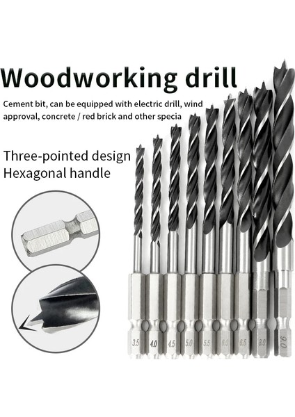 6.0mm 5 Adet Altıgen Saplı Üç Noktalı Ağaç Işleme Matkap Ucu Perfore Destek Matkap Elektrikli Matkap Döner Kafa Ahşap Tahta Delik Özel (Yurt Dışından) fiyatları