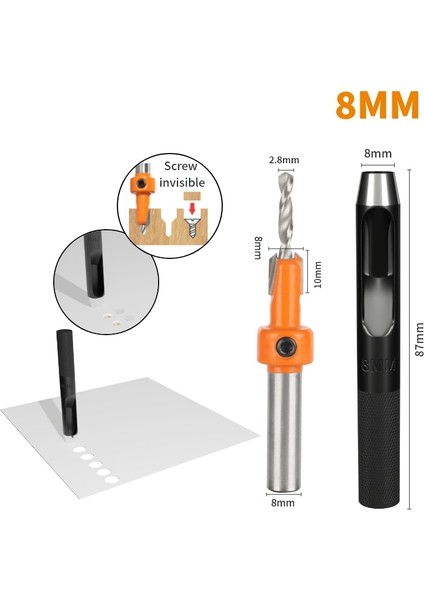 8X8X3.2 Punch ile Yusun 2 Adet 8 mm Shank Havşa Yumruk Yönlendirici Bit Ağaç Işleme Freze Kesicisi Ahşap Yüz Değirmeni (Yurt Dışından) modelleri