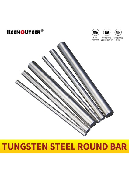 7mm x 150MM 2.5/4/9/12/20MM x 100MM/150MM Karbür Presion Matkaplar Parmak Frezeler Taşlama Cnc Torna Işleme Kesici Yuvarlak Çubuk Tungsten Çelik Bar (Yurt Dışından)