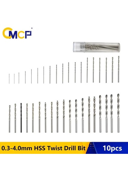 10 Adet 2.8mm 10 Adet 0.3-4.0mm Hss Büküm Matkap Ucu Seti Dremel Döner Aracı Düz Şaft Mini Matkap Ucu Seti El Aletleri (Yurt Dışından)