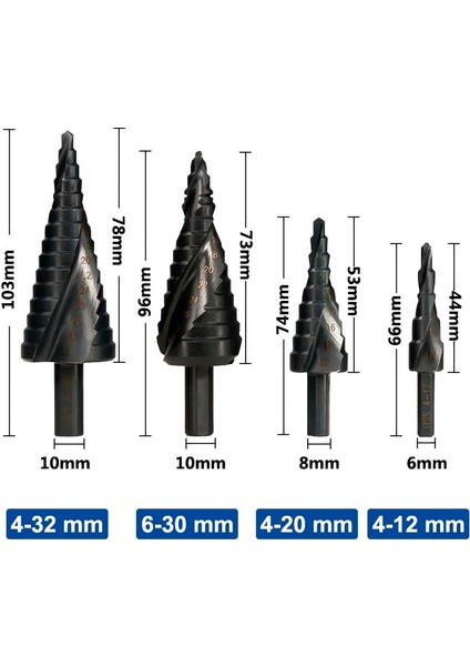 4-20MM Xcan Adım Matkap Ucu Metal Matkap 4-12/20/32MM 6-30MM Hss Kobalt Adım Koni Matkap Ucu Ahşap/metal Delik Kesici Delme Aracı (Yurt Dışından) modelleri