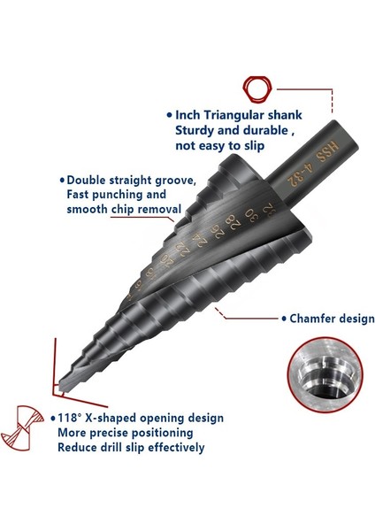 4-20MM Xcan Adım Matkap Ucu Metal Matkap 4-12/20/32MM 6-30MM Hss Kobalt Adım Koni Matkap Ucu Ahşap/metal Delik Kesici Delme Aracı (Yurt Dışından) indirimleri