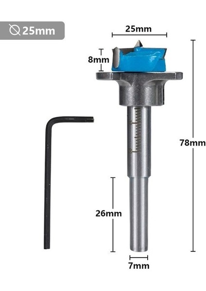 1 Adet 25MM Xcan Forstner Matkap Ucu 15-35MM Karbür Uçlu Matkap Ucu Seti Ayarlanabilir Çekirdek Matkap Sıkıcı Ucu Ağaç Işleme Aleti Delik Testere Kesici (Yurt Dışından)
