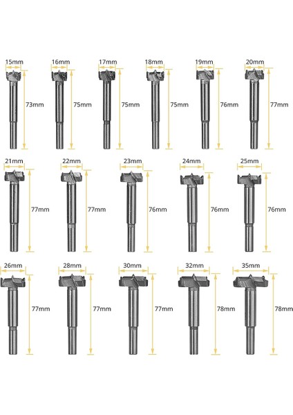 15MM 15MM-100MM Forstner Matkap Ucu Seti Ağaç Işleme Kendinden Merkezleme Delik Testere Tungsten Karbür Ahşap Kesici Alet Takımı (Yurt Dışından) fiyatları