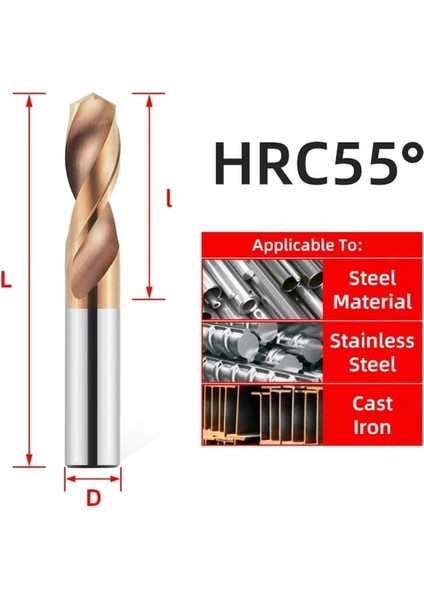 HRC55 2.7mm Tooleye HRC55° Tungsten Karbür Matkap Uçları Cnc Torna Paslanmaz Çelik Delme Sert Metal Işleme Aracı Için Metal Matkaplar 0.5-20.0mm (Yurt Dışından)