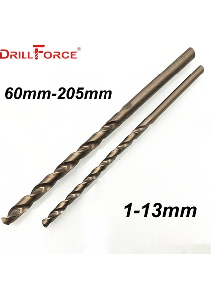 3X100MM 5 Adet Drillforce Araçları 5 Adet 1.0MM-13MM Hssco 5% Kobalt M35 Uzun Büküm Matkap Uçları Paslanmaz Çelik Alaşımlı Çelik Dökme Demir (Yurt Dışından)