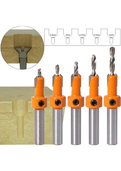 4MMX10MM 8mm Shank Hss Ağaç Işleme Havşa Matkap Uçları Seti Vida Extractor Remon Yıkım Ahşap Freze Kesici Matkap Ucu Ağaç Işleme (Yurt Dışından)