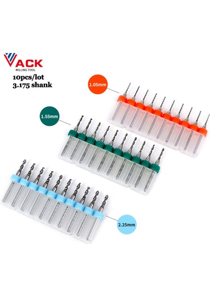 1.4 Ila 2.3mm 10 Adet/grup 3.175 Shank Karbür Pcb Matkap Uçları Baskı Devre Mini Cnc Delme Ucu Seti Mikro Gravür Freze 1mm 2mm (Yurt Dışından)