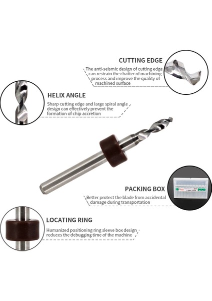 1.4 Ila 2.3mm 10 Adet/grup 3.175 Shank Karbür Pcb Matkap Uçları Baskı Devre Mini Cnc Delme Ucu Seti Mikro Gravür Freze 1mm 2mm (Yurt Dışından)