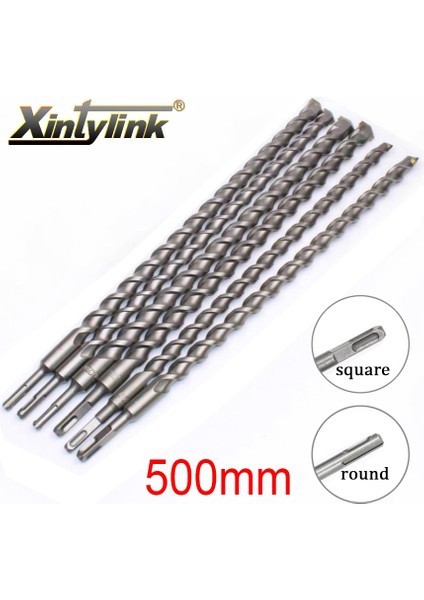 20MM, Yuvarlak 500MM Xintylink 1 Adet 500MM Sds Artı Krom Çelik Darbeli Matkap Ucu Çimento Matkap Delik Testeresi Duvar Matkap Kare Şaft Şantiye Için (Yurt Dışından)