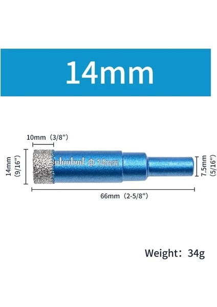 14MM Yüksek Kaliteli 1 Adet 5-16MM Yuvarlak Şaft Lehimli Seramik Mermer Granit Vitrifiye Fayans Delik Açıcı Elmas Kuru Matkap Ucu Delik Testere Kesici (Yurt Dışından)