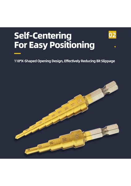 4-12 4-20 4-32 Torba Hss Titanyum Adım Matkap Ucu Metal Ahşap Için Konik Kademeli Matkap Yüksek Hızlı Kademeli Matkap Seti Elektrikli El Aletleri 3-12 4-12 4-20 4-32MM (Yurt Dışından) modelleri