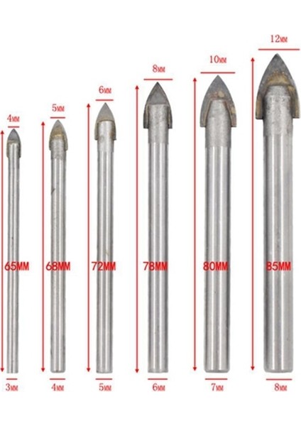 6 Adet 4-12MM 4/6/7 Adet Cam Mermer Porselen Mızrak Kafa Seramik Karo Matkap Uçları Seti Maça Matkap Ucu Seti Seramik Duvar Beton Delik Açıcı (Yurt Dışından)