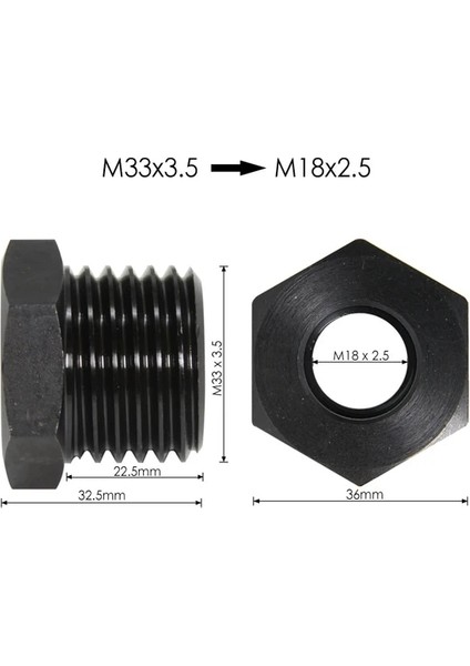 M33X3.5 Ila M18X2.5 Ahşap Torna Ayna Adaptörü M33X3.5/M18X2.5/1-8TPI/ 3/4''X16 Vida Konu Mili Adaptörü Ahşap Torna Araçları Torna Chuck (Yurt Dışından)