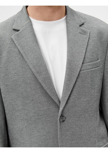 Blazer Ceket Slim Fit Düğmeli Cep Detaylı indirimleri