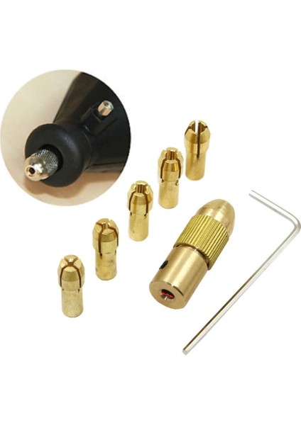 7 Adet Mini Matkap Chuck Adaptörü Elektrik Motor Mili Pirinç Pens Güç Döner Aracı Chucks Dönüştürücü 0.5/1.0/1.5/2.5/3.0mm (Yurt Dışından) modelleri