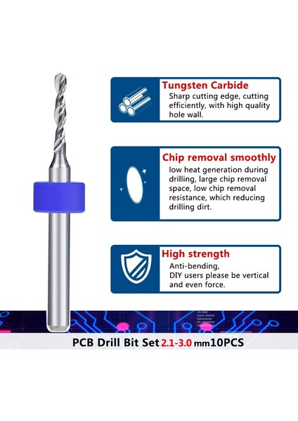 0.55MM 2 Kutu (20 Adet) Xcan 10 Adet 0.15-3.05MM Carbied Pcb Mini Matkap Ucu Baskı Devre Sondaj 3.175MM Shank Pcb Matkap Ucu Seti (Yurt Dışından)