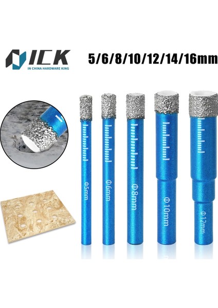 5mm Yüksek Kaliteli 1 Adet 5-16MM Yuvarlak Şaft Lehimli Seramik Mermer Granit Vitrifiye Fayans Delik Açıcı Elmas Kuru Matkap Ucu Delik Testere Kesici (Yurt Dışından) fiyatları