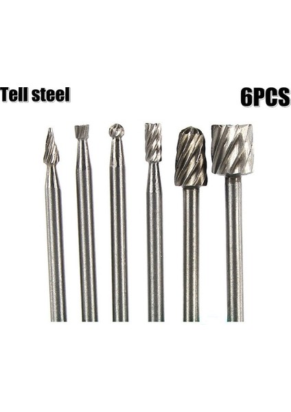 A-6pcs Yuvarlak 6/10/20 Adet Hss Yönlendirme Yönlendirici Matkap Uçları Dremel Karbür Döner Çapak Araçları Için Set Ahşap Taş Metal Kök Oyma Freze Kesici (Yurt Dışından)